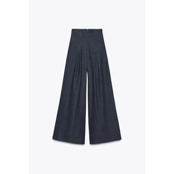 ZARA ZW COLLECTION ULTRA HIGH-WAIST WIDE-LEG JEANS - Picture 5 of 7